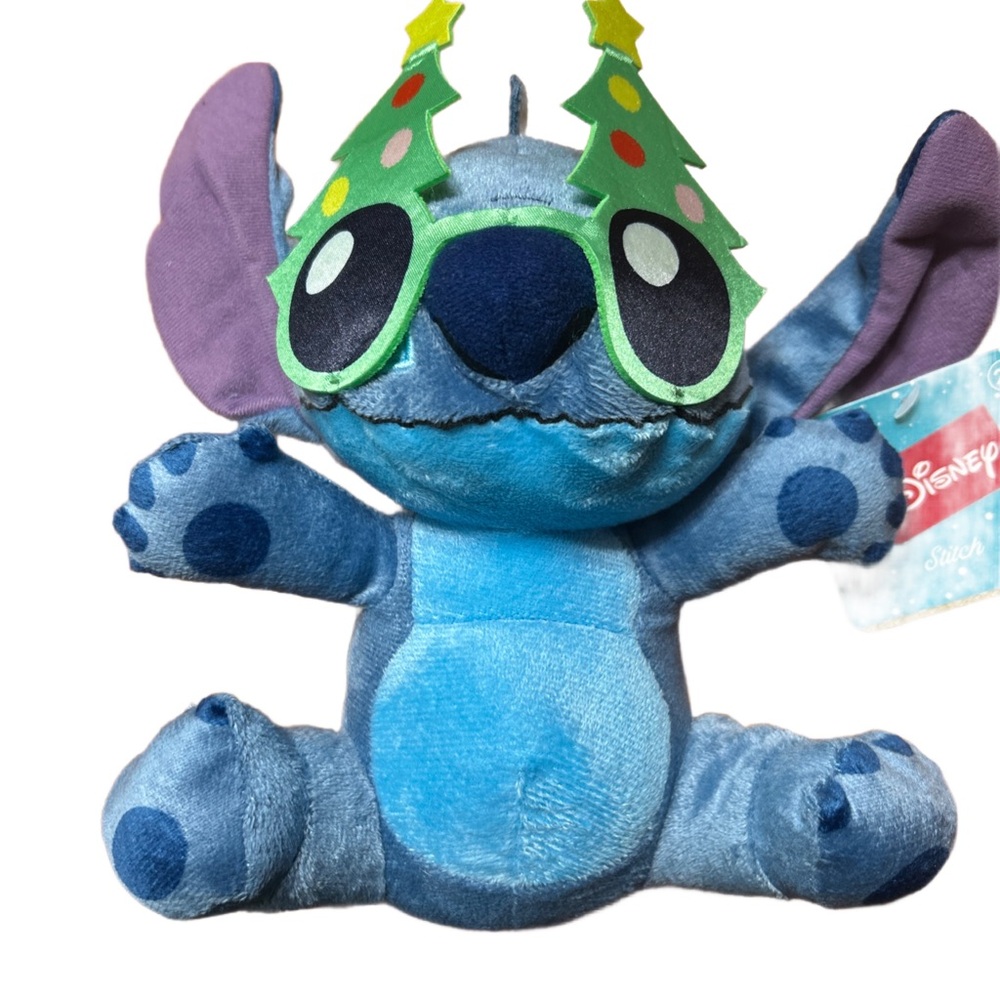 Disney Stitch with Christmas Tree Glasses 9" Stuffed Plush Lilo And Stitch Toy